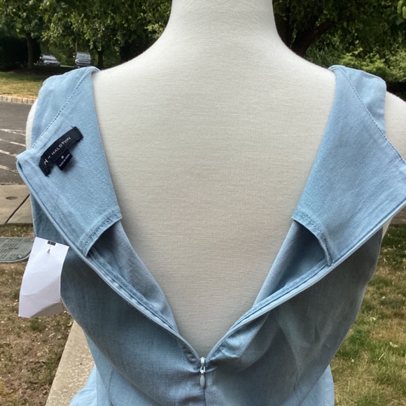 H by Halston Denim jumpsuits light blue size 8 draw string elastic waist - Picture 9 of 12